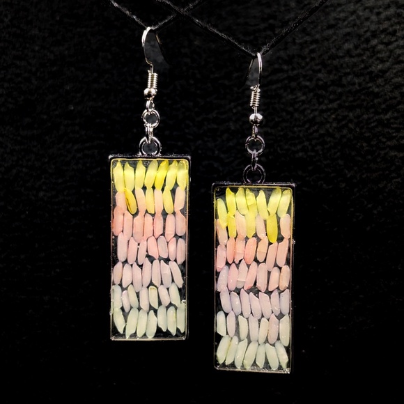 Handmade Rice Earrings in Pastel - Picture 1 of 1